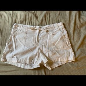 New York & Company White Linen Shorts